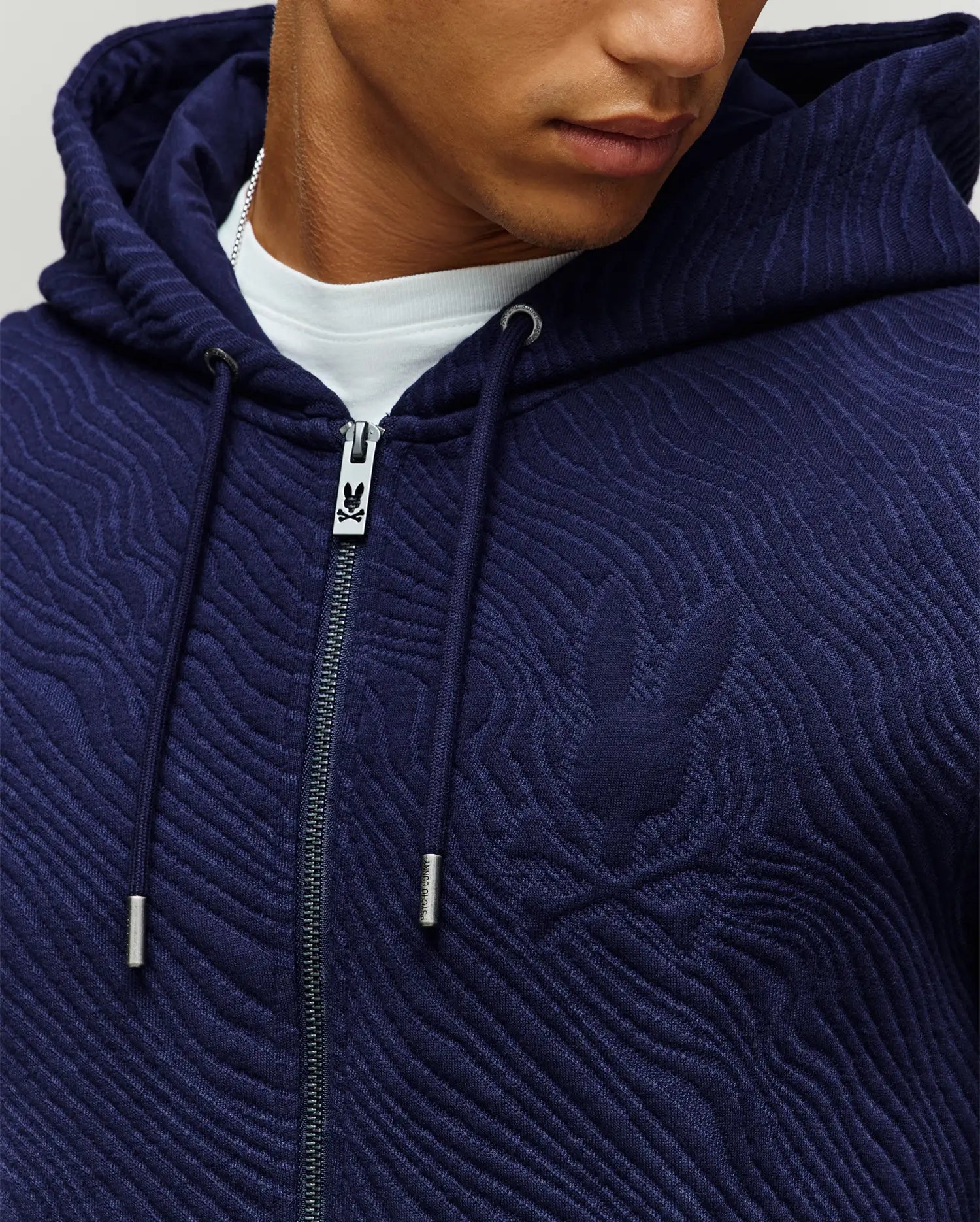 MENS KENDRICK DOUBLE KNIT JACQUARD ZIP TEXTURED HOODIE - MT0500149
