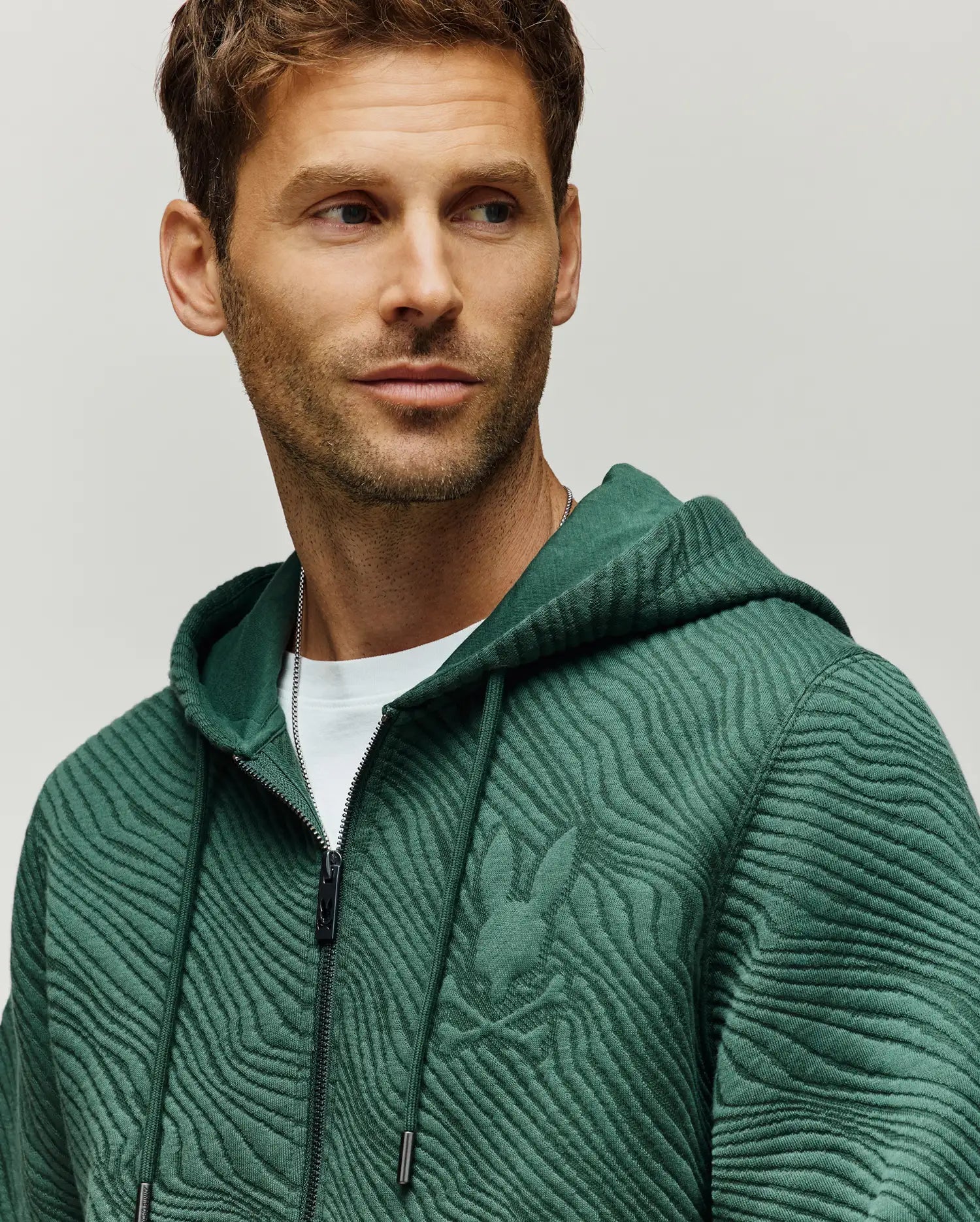 MENS KENDRICK DOUBLE KNIT JACQUARD ZIP TEXTURED HOODIE - MT0500149