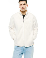 Off-white Men's Rowley Sherpa Zip Jacket, relaxed-fit sherpa fleece with full-zip, stand-up collar, embroidered left chest Psycho Bunny skull logo, and multicolor braided zipper pull. (4)