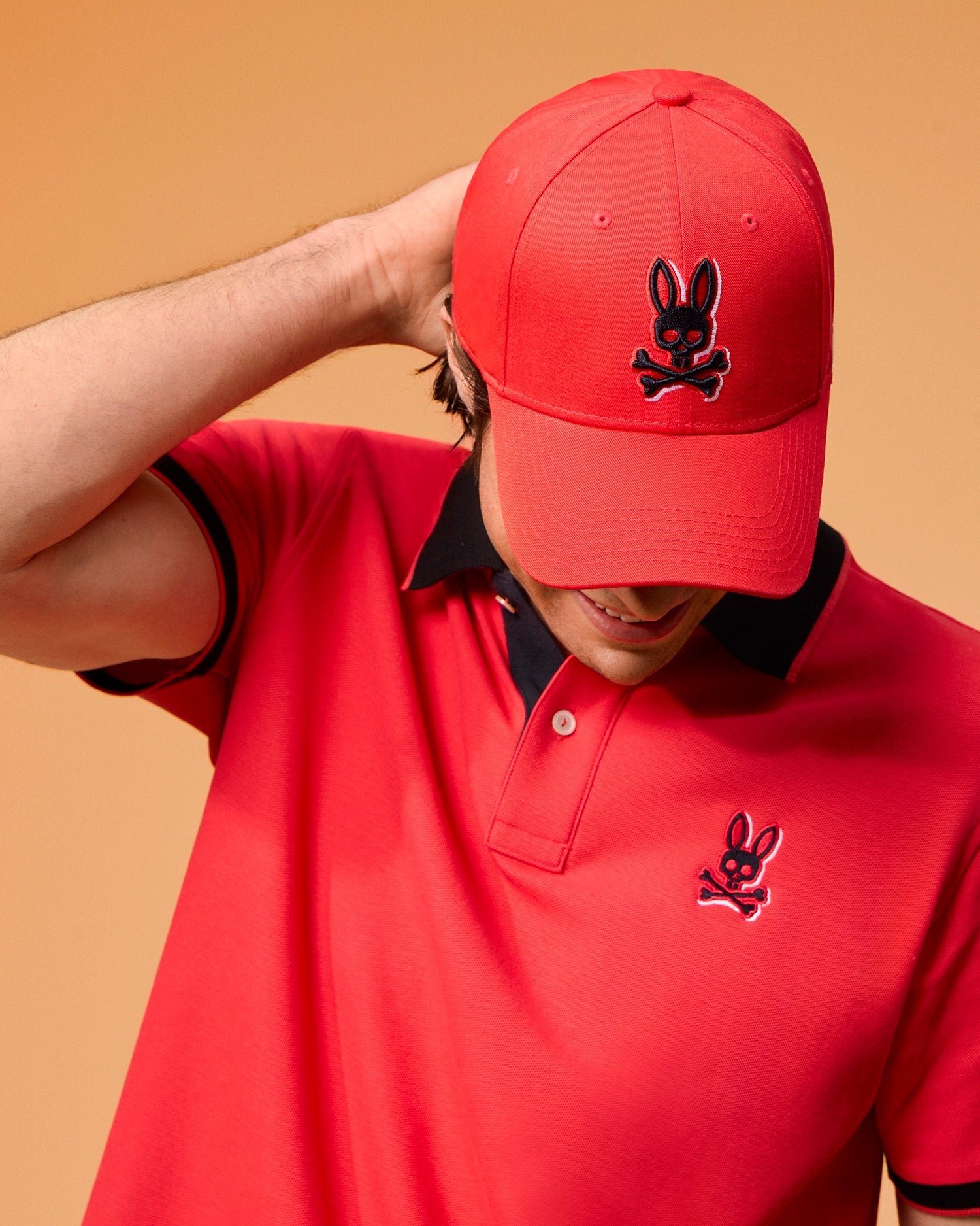 MENS RED KAYDEN PIQUE POLO PSYCHO BUNNY