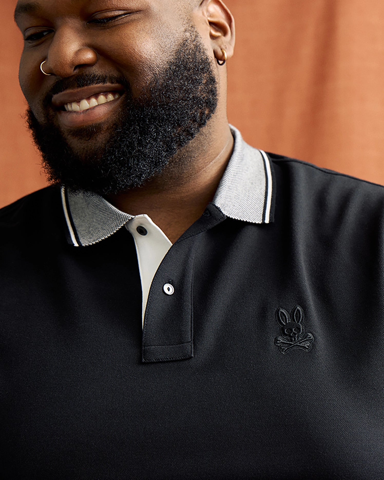 Mens Black Big and Tall Malton Pique Polo Psycho Bunny 001 Black 1xlt