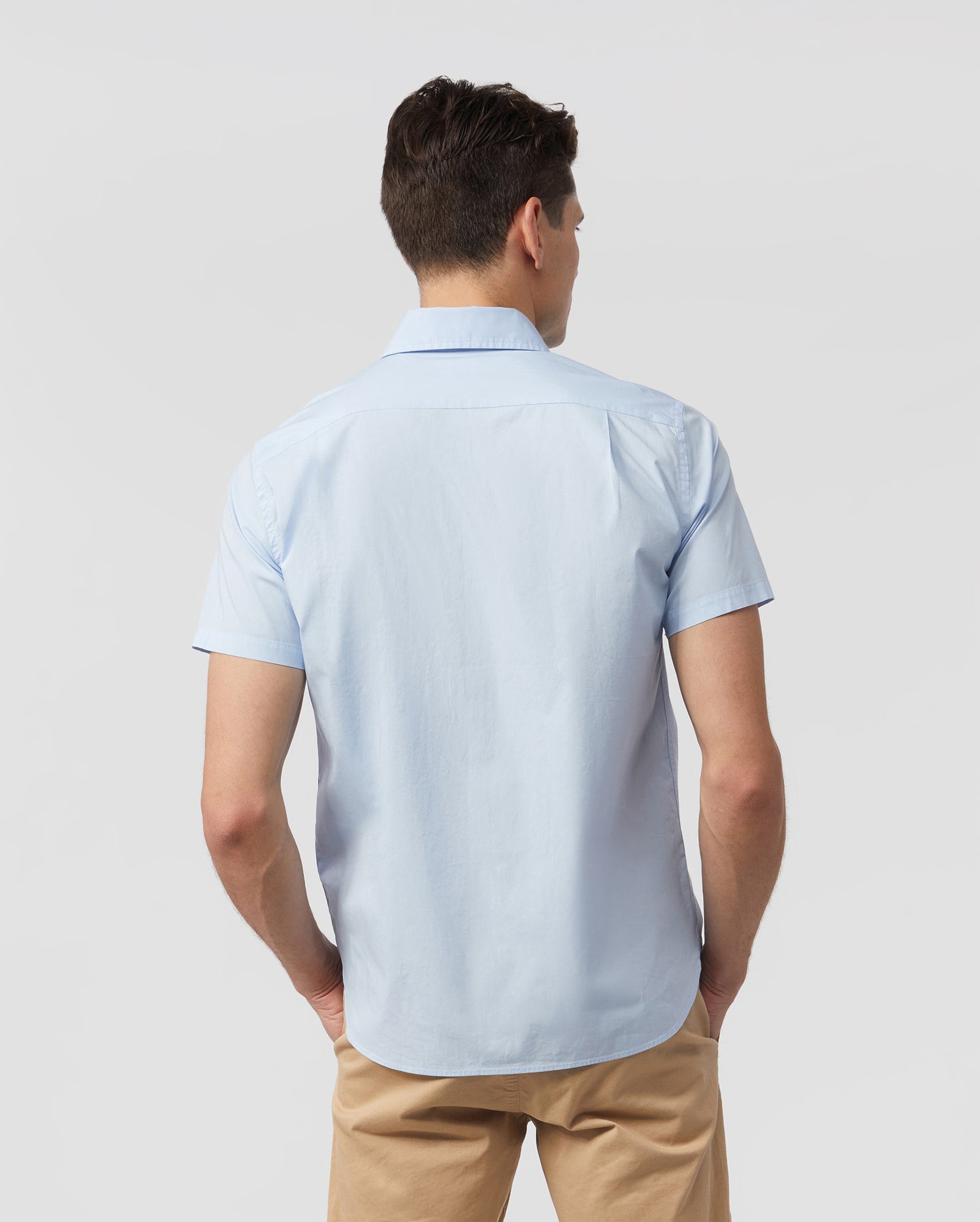 Shop Men's Poplin Short Sleeve Shirt in Blue | Perfect for Summer ...